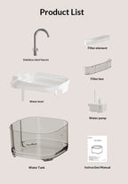 Large Capacity Fully Transparent Automatic Circulating Filtered Pet Water Fountain