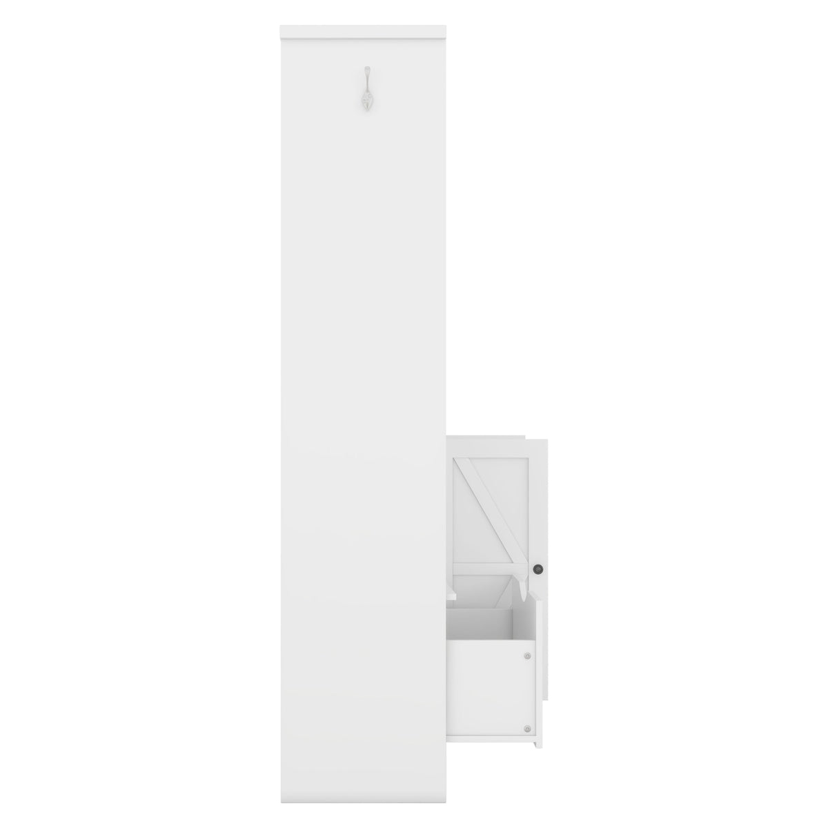 Multi-functional Hall Tree with Storage Shelves Drawers Cabinet Elegant Hallway Shoe Cabinet with Bench Modern Coat Rack White V.I.P Digital Presence