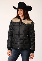 Roper 1473 Quilted Poly (Khaki/Black) - Women's Jacket
