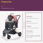 Three-in-one Detachable Folding Pet Stroller