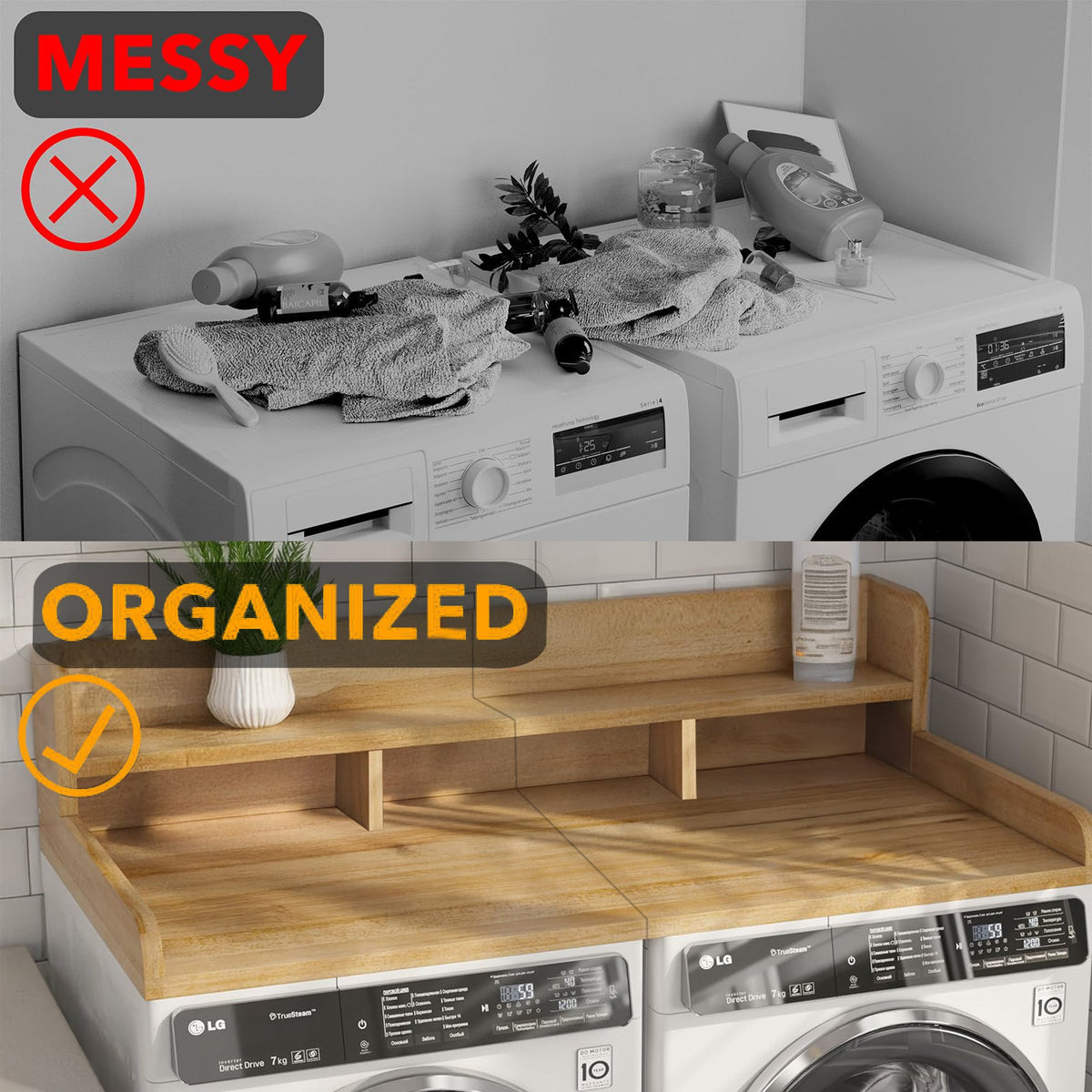 Washer Dryer Countertop with Non-Slip Pads HouseOfZazla