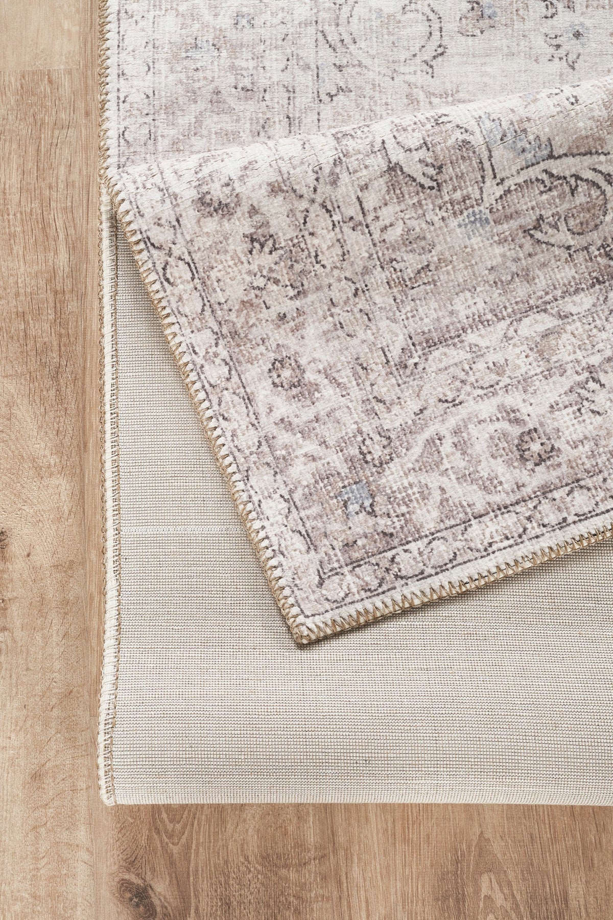Oxford Collection Medallion Area Rug with Durable Polyester – Ivory/Blue HouseOfZazla