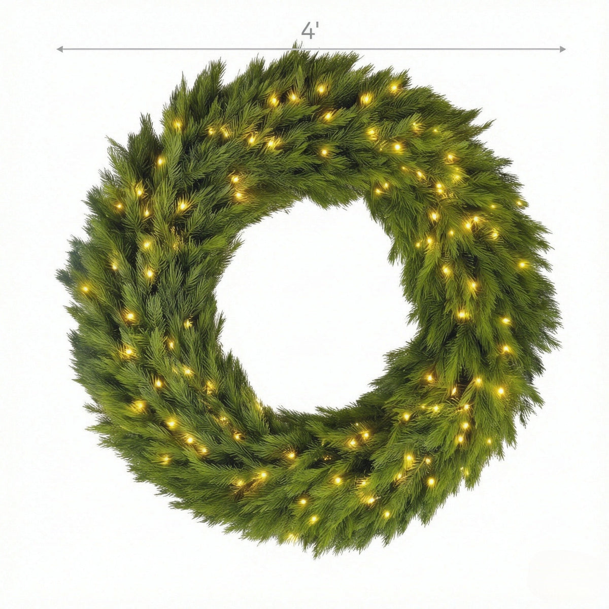 48in Pre-Lit Norwegian Spruce Christmas Wreath with 150 LED Lights - Green HouseOfZazla