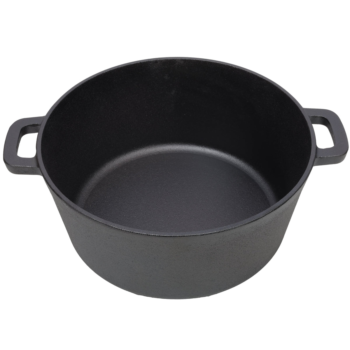 2 in 1 Pre-Seasoned Cast Iron Dutch Oven With Dual Handles, Outdoor Camping Deep Pot for Camping Fireplace Cooking BBQ Baking Campfire, 5 Quart.With 2pcs Silicone Handel Covers. Montret
