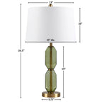 Faceted Green Glass Table Lamp
