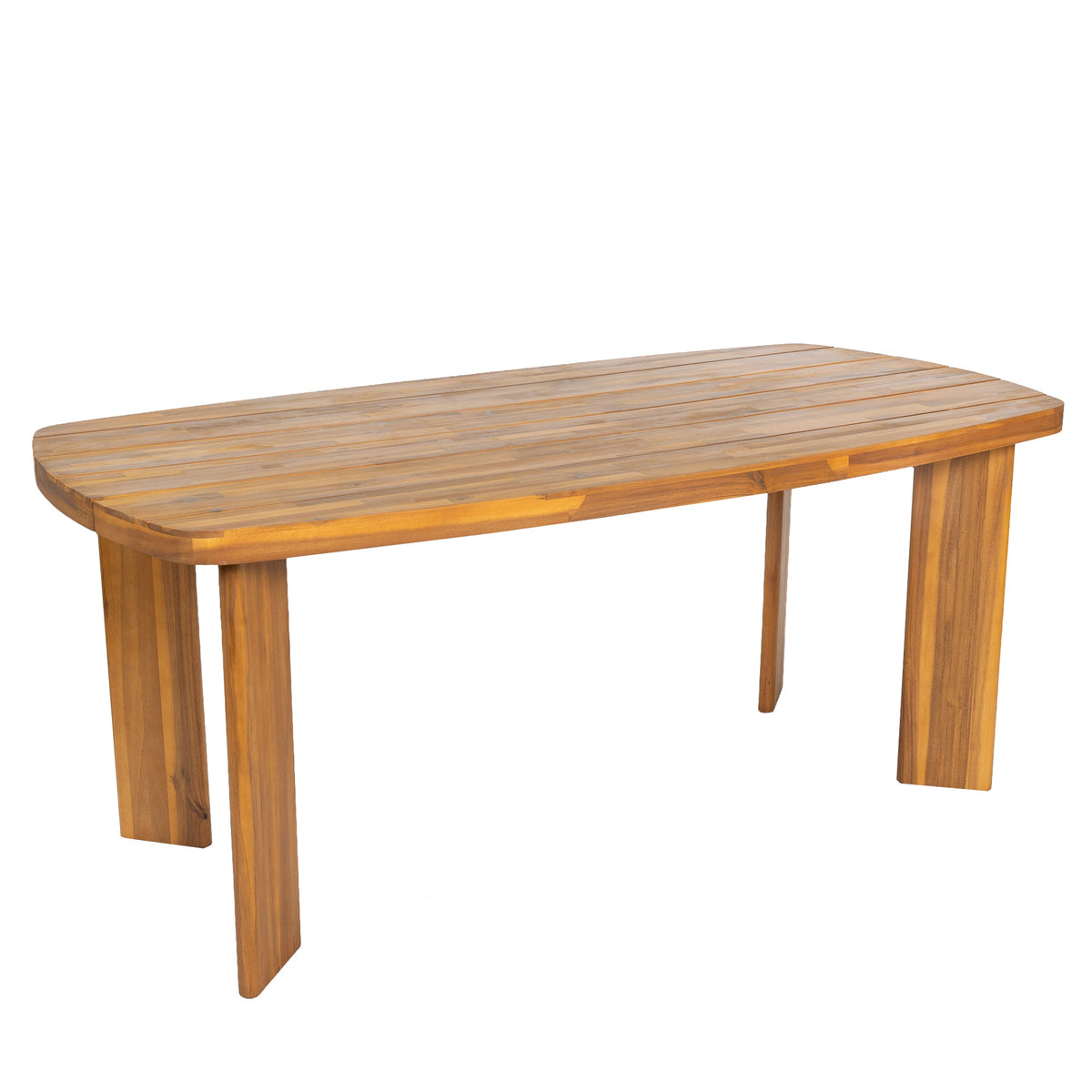 7-Piece Acacia Wood Outdoor Dining Set with Cushioned Arm Chairs - Teak Finish HouseOfZazla