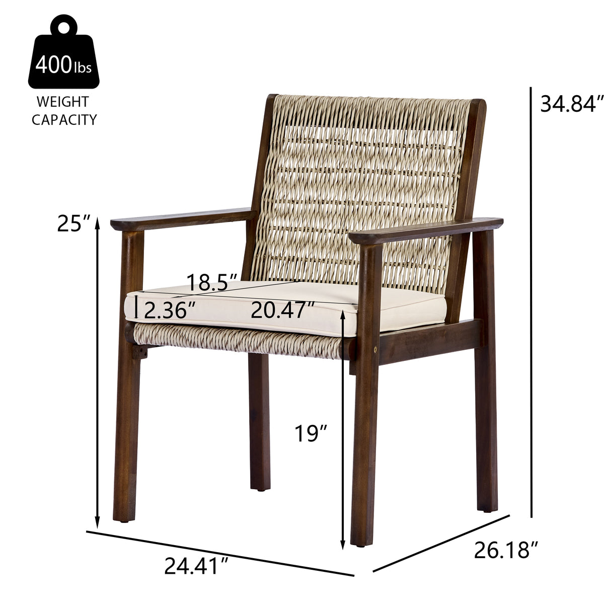 7 Piece Outdoor Acacia Wood Dining Set With Cushions HouseOfZazla