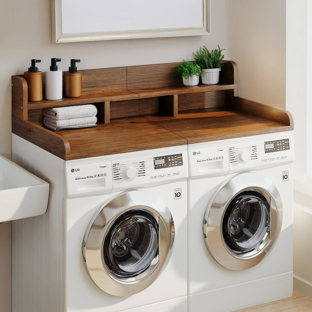 Washer Dryer Countertop with Non-Slip Pads - Walnut HouseOfZazla