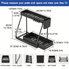 2-Piece Under Sink Organizer with Sliding Shelves – Multi-Purpose Storage Rack