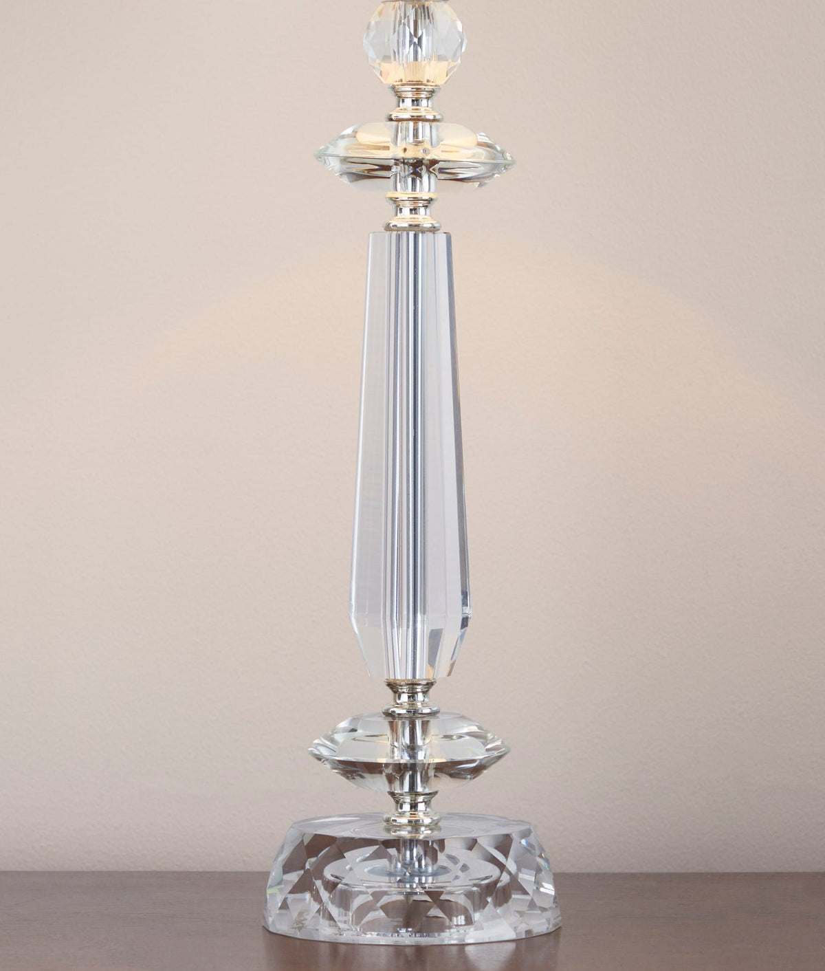 Contemporary Crystal Table Lamp Set with Faceted K9 Crystal - Clear Crystal / Chrome HouseOfZazla