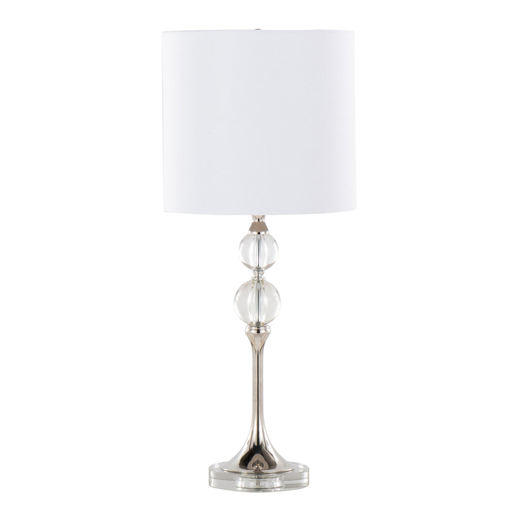 26" Contemporary Crystal Table Lamp with Polished Nickel Finish - Crystal HouseOfZazla