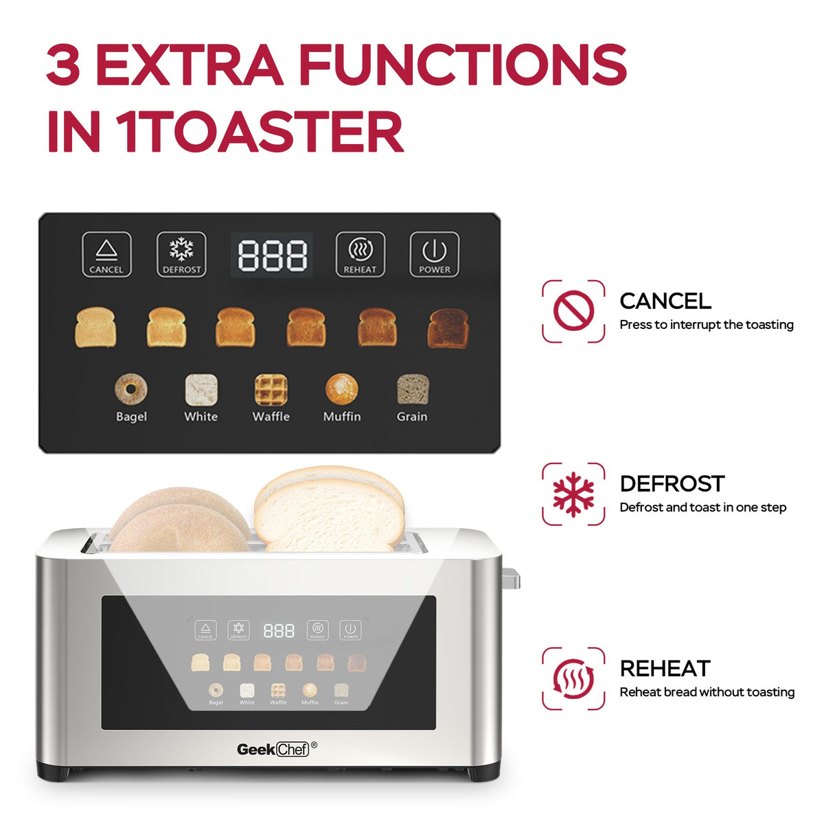 4-Slice Toaster with Extra-Wide Entrance - Stainless Steel HouseOfZazla