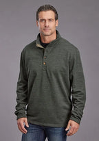 Stetson 2328 Honeycomb Bonded (Olive) - Men's Knit Sweater