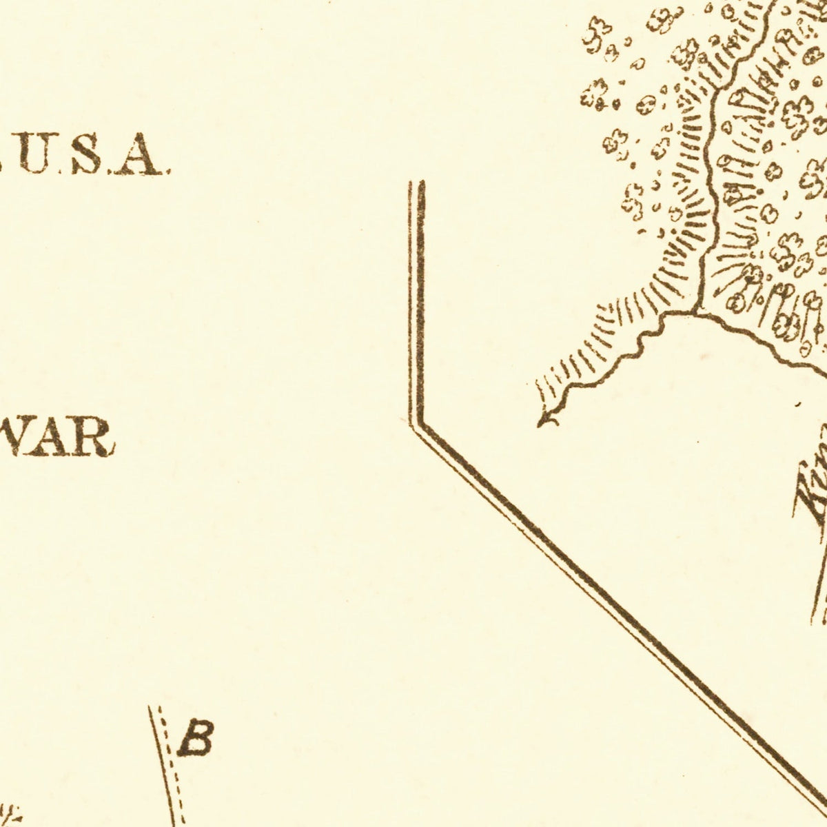 Vintage Logan's Cross Roads Battlefield Map 1877