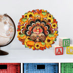 Turkey Holiday Door Wreath - Thanksgiving Halloween Decor by Jamie Mills-Price - 8185305-3H-MP G.DeBrekht