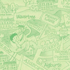 Vintage Map of Liverpool, England 1974