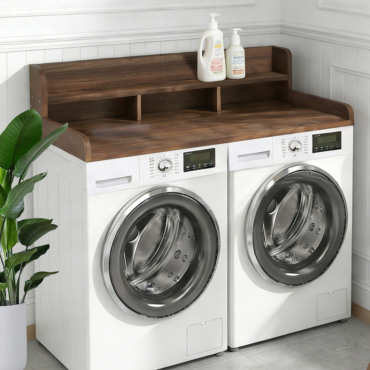 Walnut Washer Dryer Countertop with Non-slip Pads HouseOfZazla
