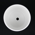 3-Piece White Stoneware Planter Pot Set with Vertical Line Texture