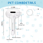 Pet Steam Brush For Cats & Dogs, Cool Mist Self-Cleaning Comb, White Cool Mist Pet Brush With Self-cleaning Hair Release, Stainless Steel Bristles And Grooming Essence For Cats And Dogs