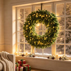 48-Inch Pre-Lit Crestwood Spruce Artificial Christmas Wreath