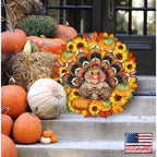 Turkey Holiday Door Wreath - Thanksgiving Halloween Decor by Jamie Mills-Price - 8185305-3H-MP G.DeBrekht