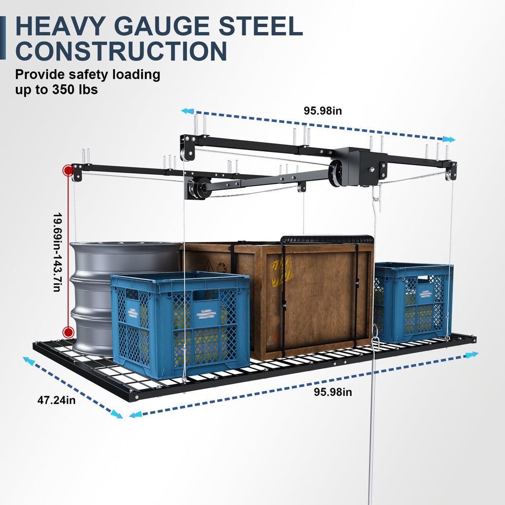 Overhead Garage Storage Rack 4x8 FT for High Ceilings
