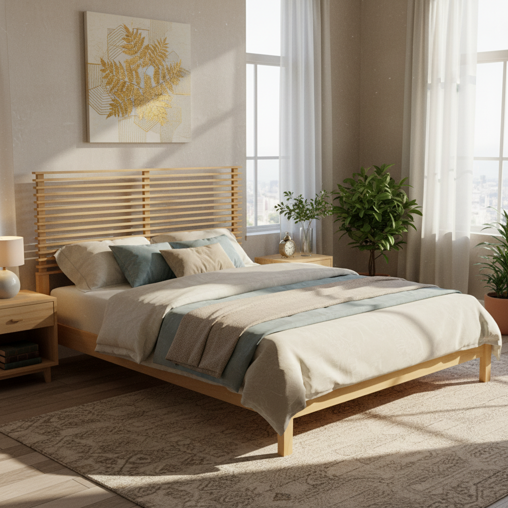 Premium Solid Wood King Size Bed Frame with Headboard HouseOfZazla
