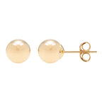 14K Yellow Gold Hollow Ball Stud Earrings 3mm To 8mm