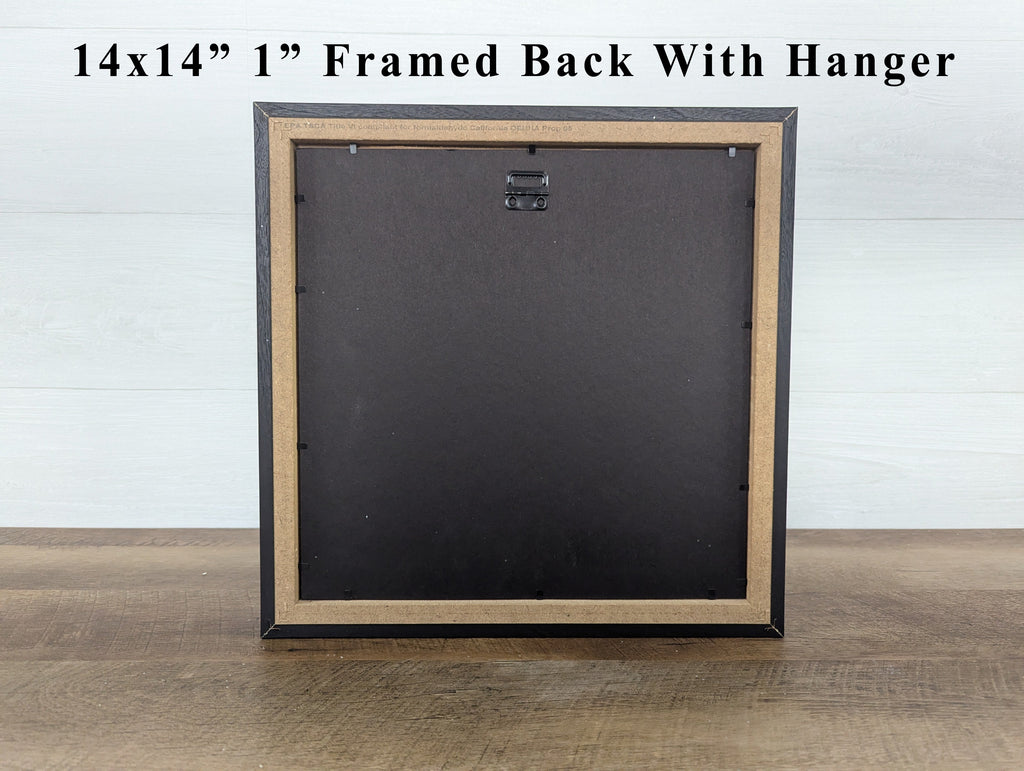 Autumn Blessings Wall Art – Navy Sunflower Fall Floral Square Farmhouse Framed Decor (SB307)