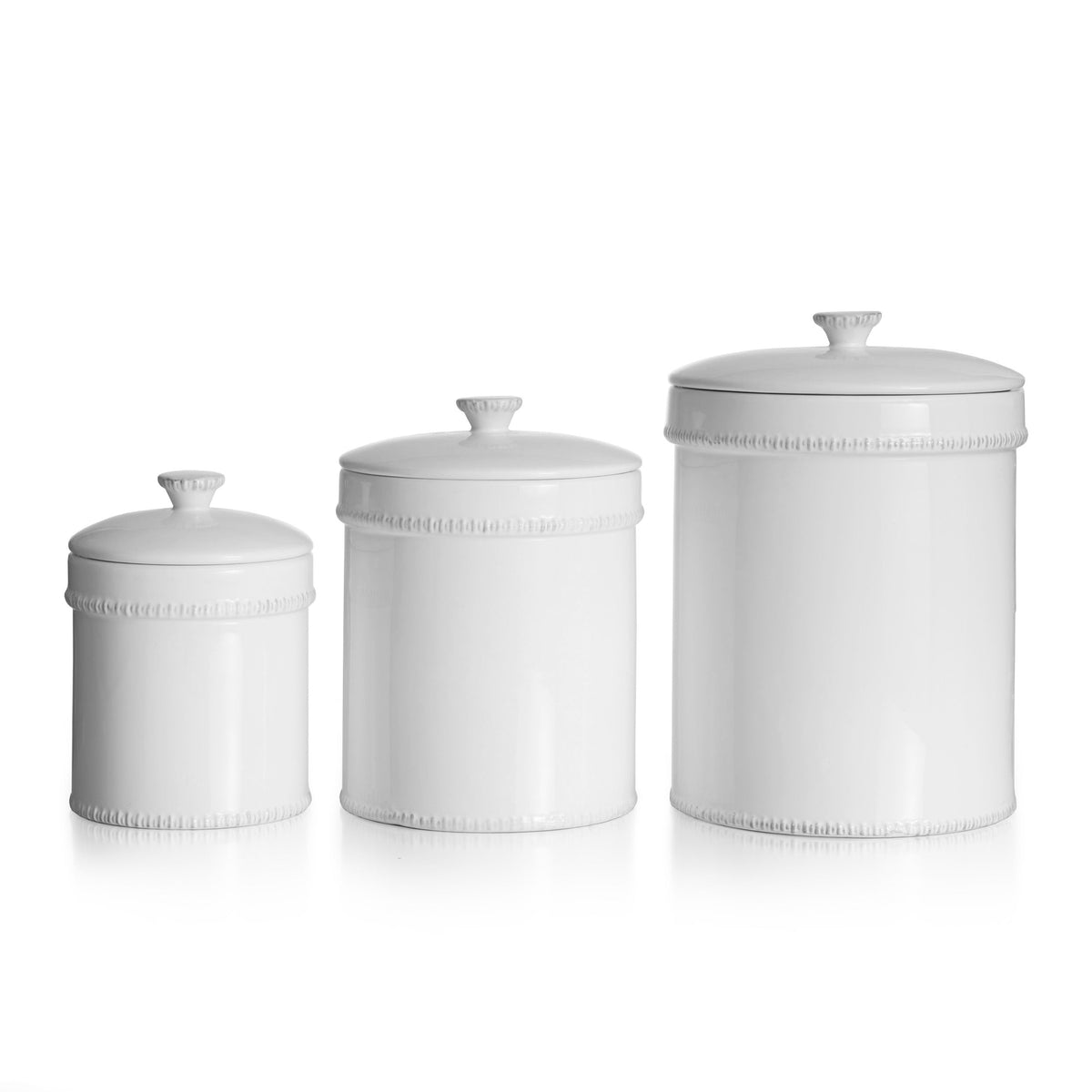 Bianca Dash White 3-Piece Set Kitchen Canister