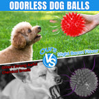 12-Pack Squeaky Spiky Dog Balls, Balls For Small Medium Dogs Durable TPR, Floats, Bouncy, Soothes Gums, Cleans Teeth, Boredom Buster, Interactive Play, Indoor And Outdoor Fetch
