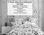 DaDa Bedding Yellow Fleur Floral Bed in a Bag Set - Ivory Botanical