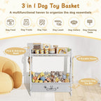 Dog Toy Storage Organizer with Shelf & 6 Hooks Wags & Whiskers Pet Supply