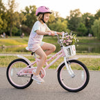 18 Inch Kids Bike with Training Wheels and Front Basket