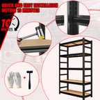 63-Inch Height Storage Shelving Unit with Five-Tier Adjustable Shelves