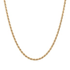 18K Gold Over Sterling Silver 925 Rope Chain Necklace