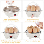 7-Egg Electric Egg Cooker – Auto Shut-Off, 350W, Hard & Soft Boiled, Steam Cooker