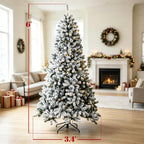 6 ft Pre-Lit Snow-Flocked Northern Pine Artificial Christmas Tree