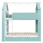 Full Size Bunk Bed with Storage Drawers & Shelves