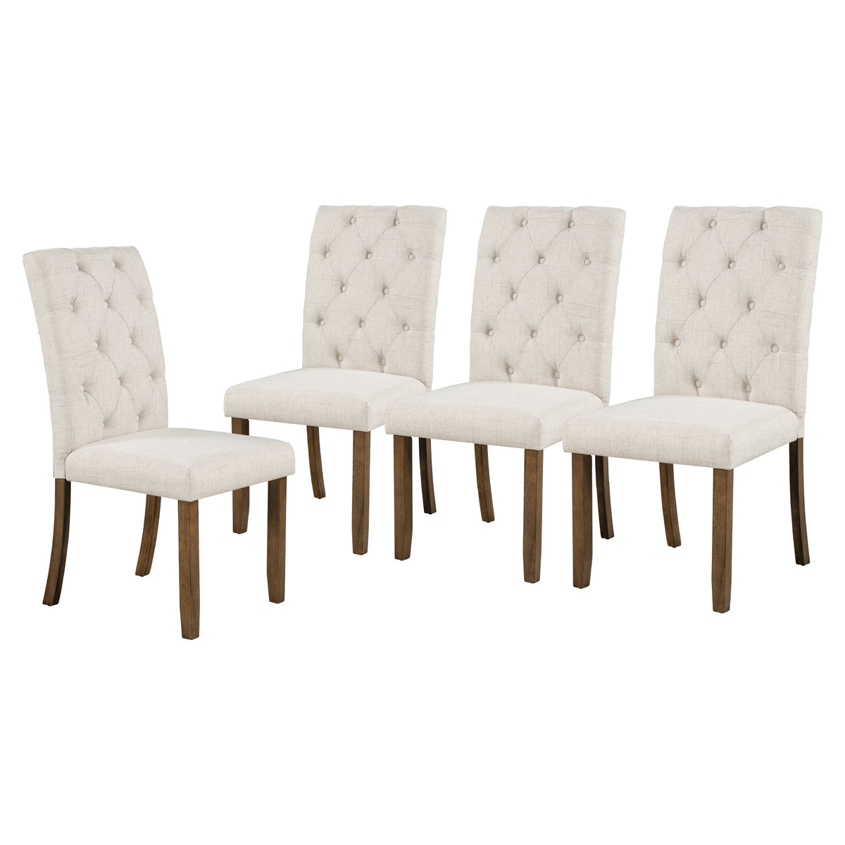Farmhouse Dining Table Set with Upholstered Chairs and Bench - Beige HouseOfZazla