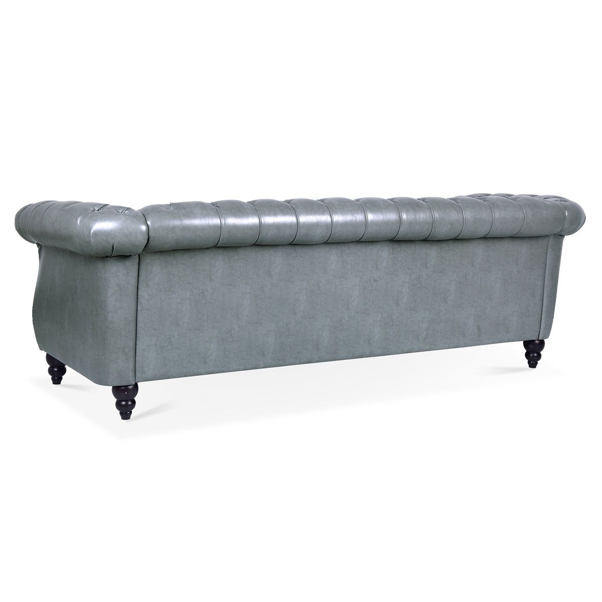 Rolled Arm Chesterfield 3 Seater Sofa with Pocket Spring Support - PU HouseOfZazla
