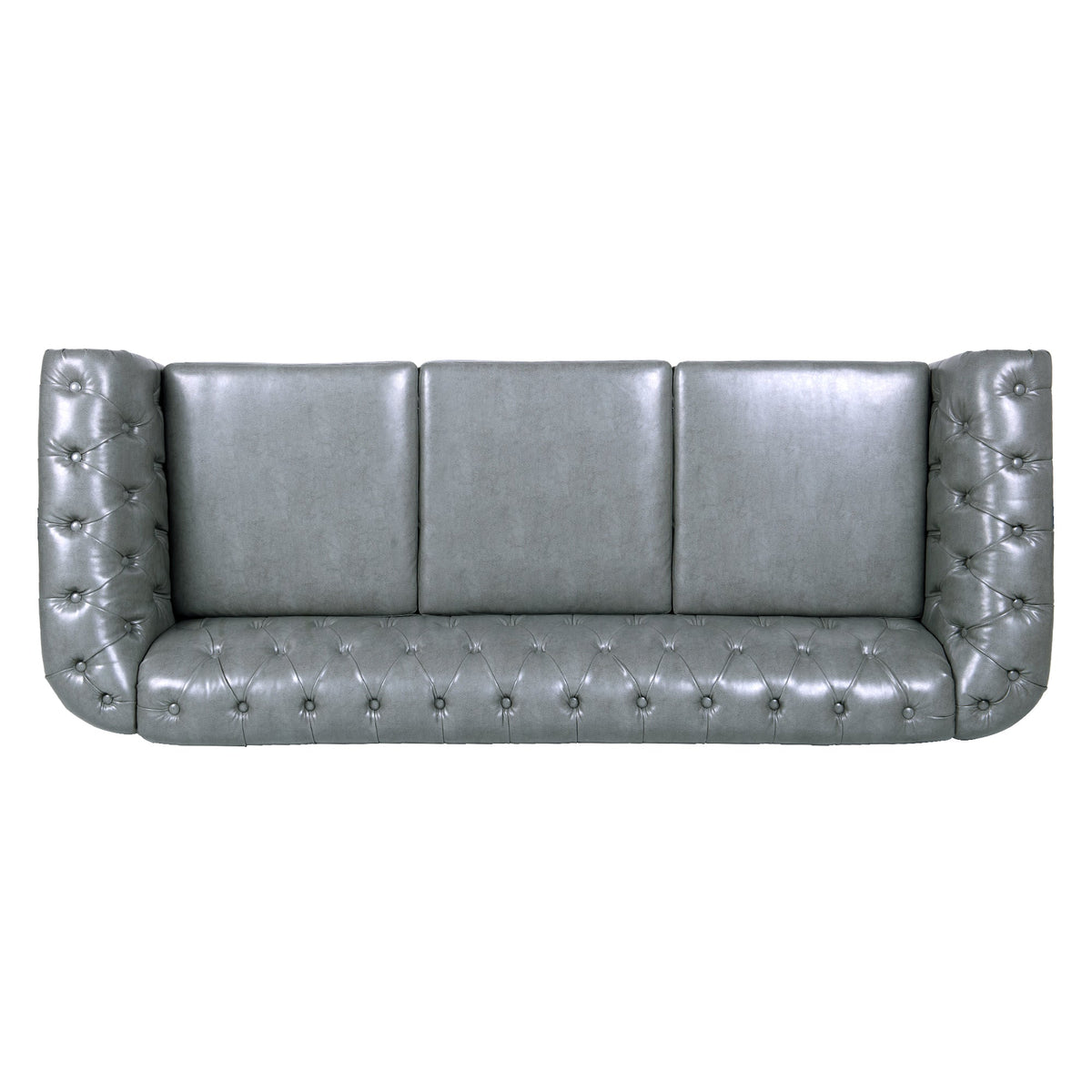 Rolled Arm Chesterfield 3 Seater Sofa with Pocket Spring Support - PU HouseOfZazla