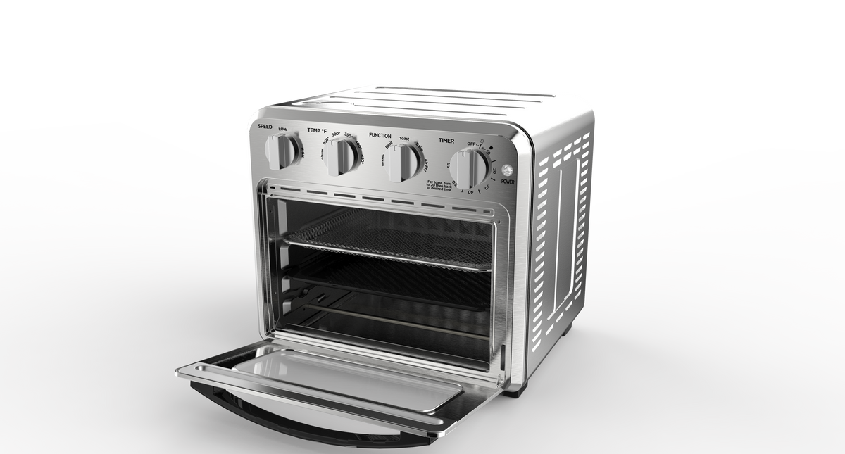16QT Air Fryer Toaster Oven Combo with Multi-Function Presets - Stainless Steel HouseOfZazla