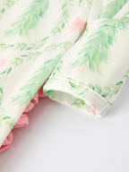 Christmas Tree Wreath Print Long Sleeve Zip Baby Girls Romper Rylee Faith Designs