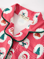 Mommy and Me Christmas Santa Print Pajama Set with Fur Trim Rylee Faith Designs