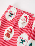 Mommy and Me Christmas Santa Print Pajama Set with Fur Trim Rylee Faith Designs