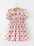 Fall Toddler Girls Vintage Smocked Floral Dress Rylee Faith Designs