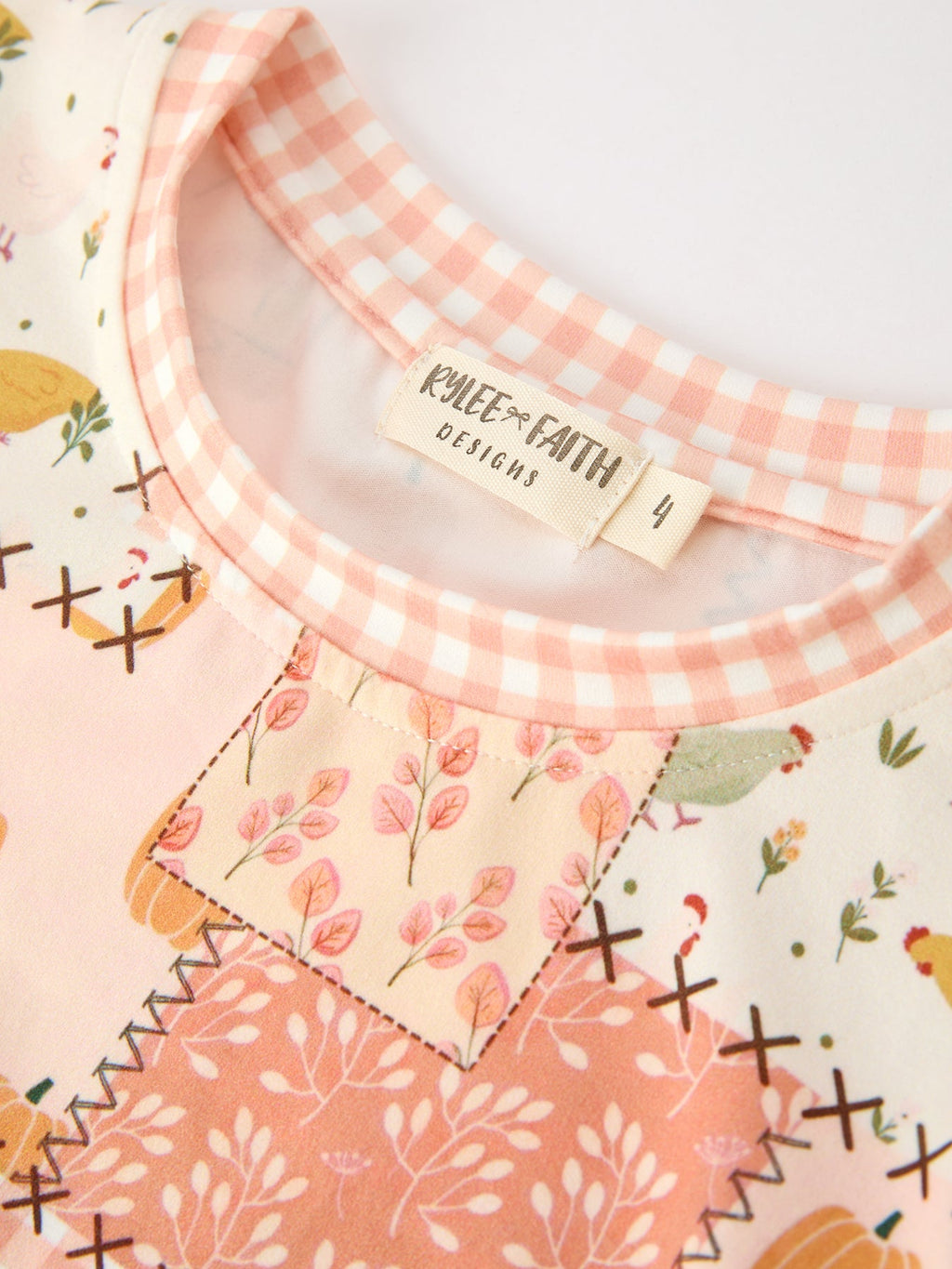 Thanksgiving Pumpkin Patchwork Girls Top And Shorts Outfit Rylee Faith Designs