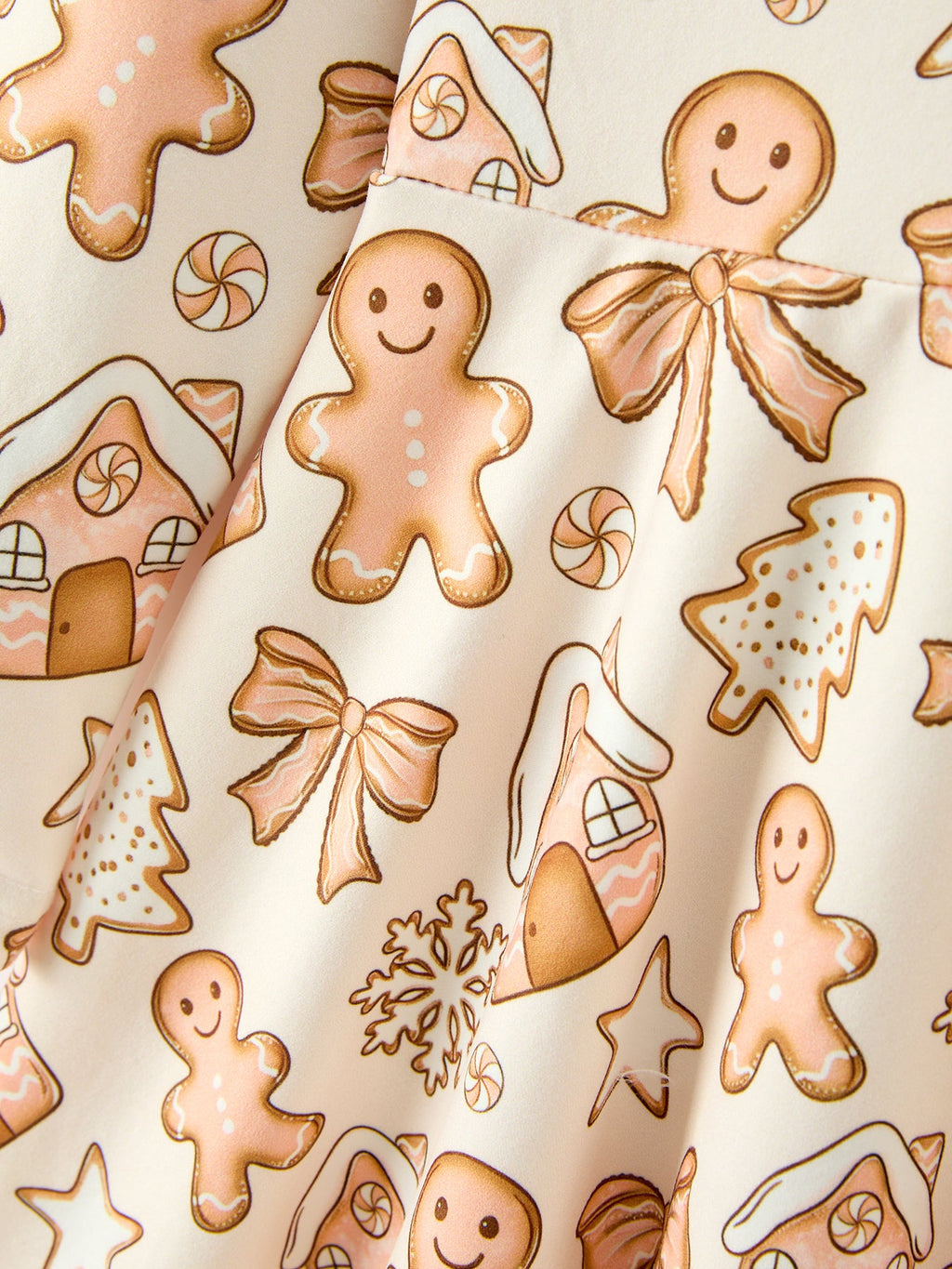 Christmas Gingerbread Cookie Girls Long Sleeve Twirl Dress Rylee Faith Designs