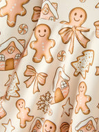 Christmas Gingerbread Cookie Girls Long Sleeve Twirl Dress Rylee Faith Designs